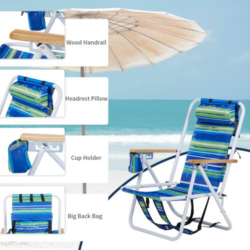 Wood Handrail  
Headrest Pillow  
Cup Holder  
Big Back Bag