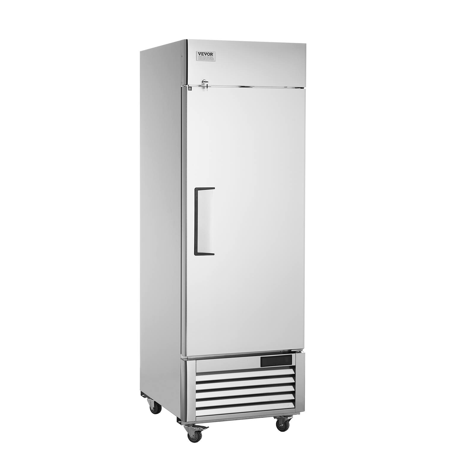 Front. VEVOR - Commercial Refrigerator 19.32 Cu.ft, Reach In 27" W Upright Refrigerator Single Door - Sliver.