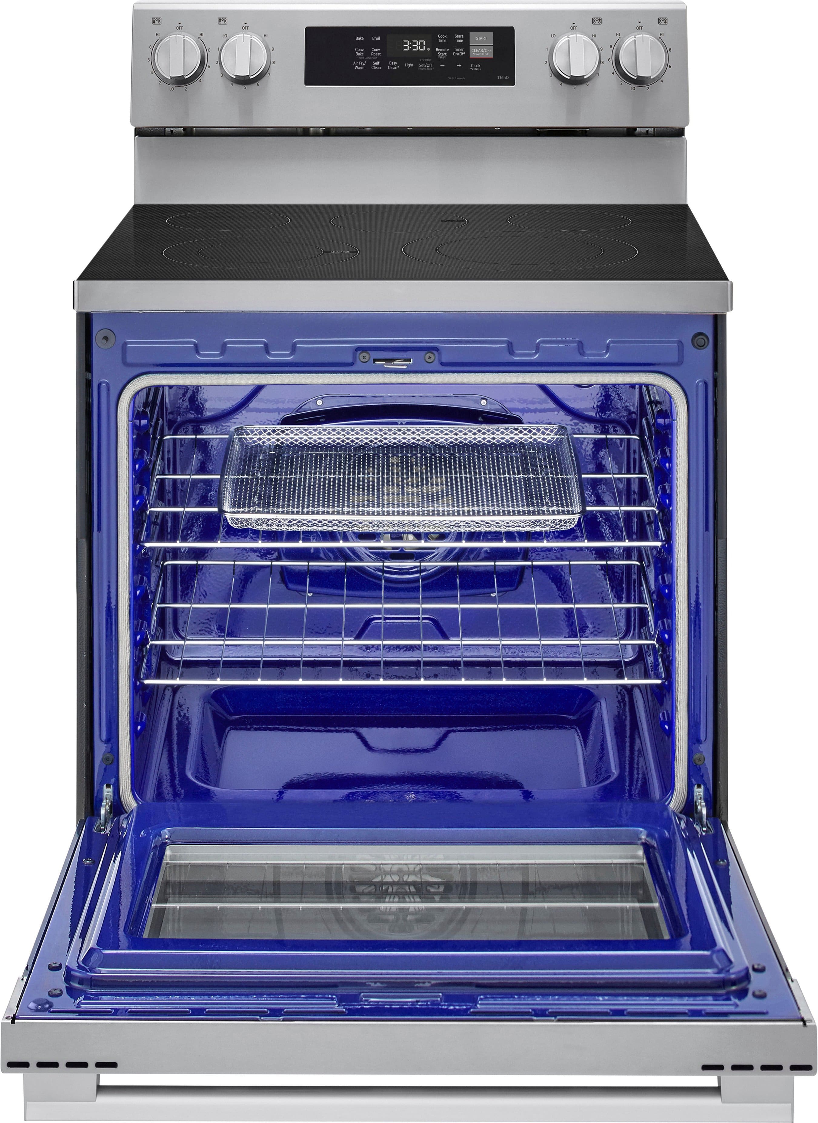 Alt View 7. LG - 6.3 Cu. Ft. Freestanding Electric True Convection Smart Range with Air Fry and UltraHeat Element - PrintProof Stainless Steel.