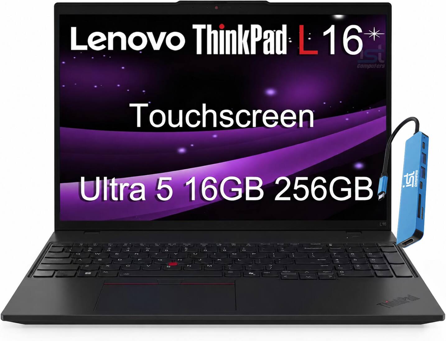 ThinkPad Lenovo L16 16" FHD+ Touchscreen Intel Ultra 5 225U Business AI PC Laptop - Upgraded - 16GB RAM - 256GB SSD - Win11Pro - Jet Black