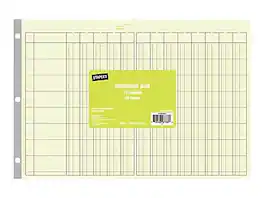 Staples - 13 Columns Columnar Book, 16.31"W x 11"H - Green