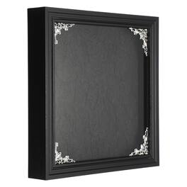 Unique Bargains - Shadow Box Frame, 8x8 Inch Wooden Display Case with Clear Glass Cover for Photo Memorabilia Dried Flower - Black