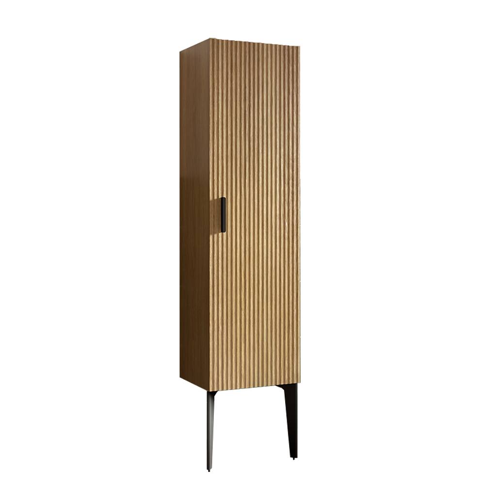 Alt View 5. Boyel Living - Striped Matte Black Bathroom Side Cabinet Freestanding Storage Cabinet for Modern Bathroom - Antique Black+Oak.