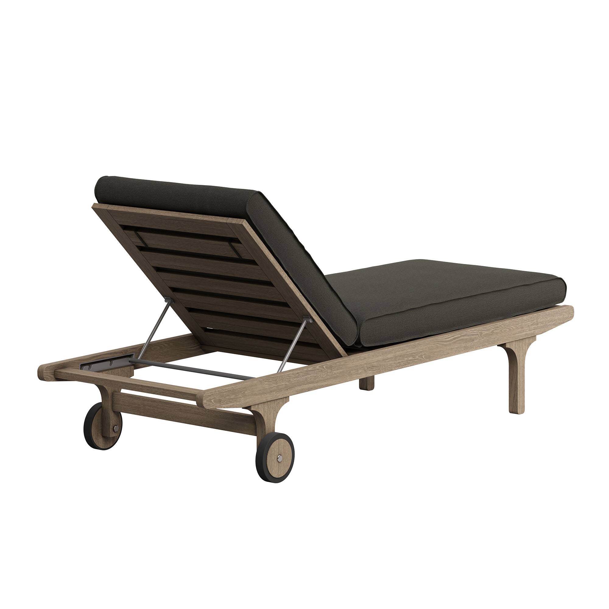 Alt View 4. Modway - Saratoga Outdoor Patio Teak Chaise Lounge Chair by Modway - Weathered Gray Flint.