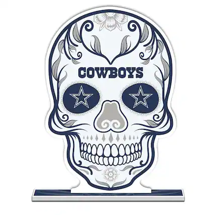 Front. UPI Marketing - Dallas Cowboys 10" Sugar Skull Standee - Multicolor.