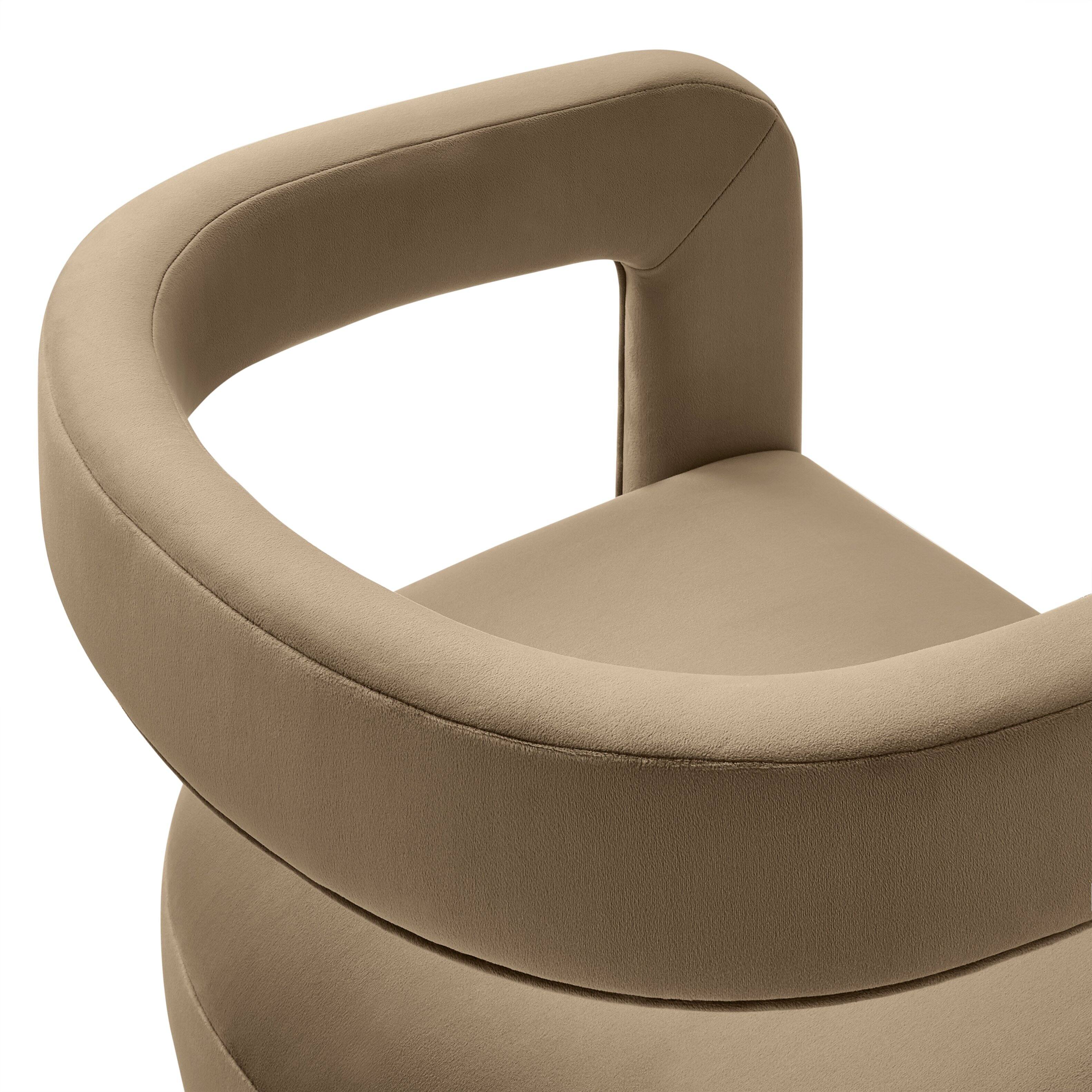 Alt View 3. Modway - Winslow Barrel Performance Velvet Dining Chair  by Modway - Brown.