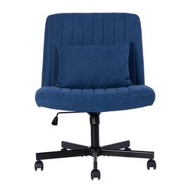 APRILSOUL - Modern Linen Criss Cross Office Chair - Blue