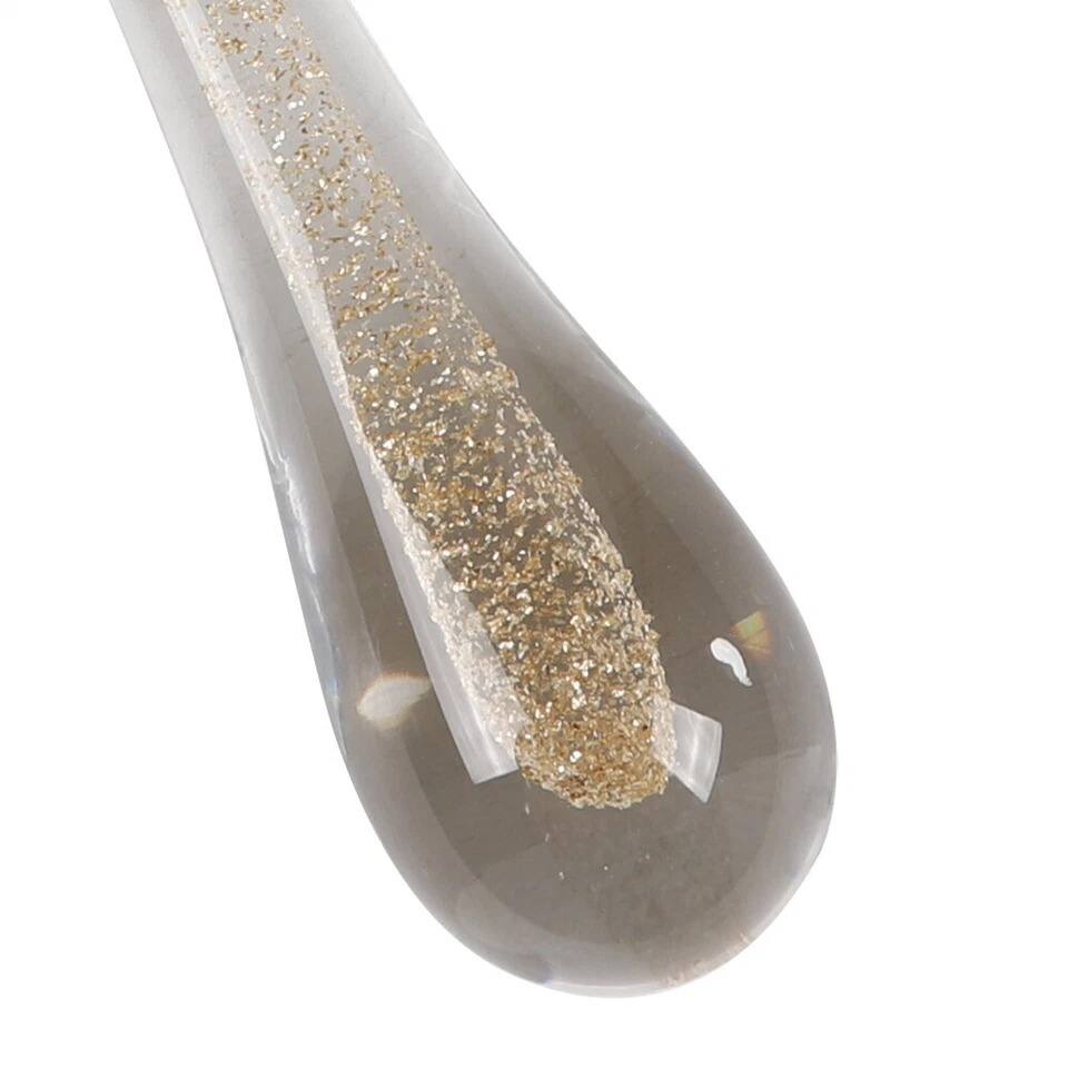 Alt View 2. Home Collection - Crystal Glass LED Chandelier Pendant Light Gold Rain Drop Hanging Fixture.