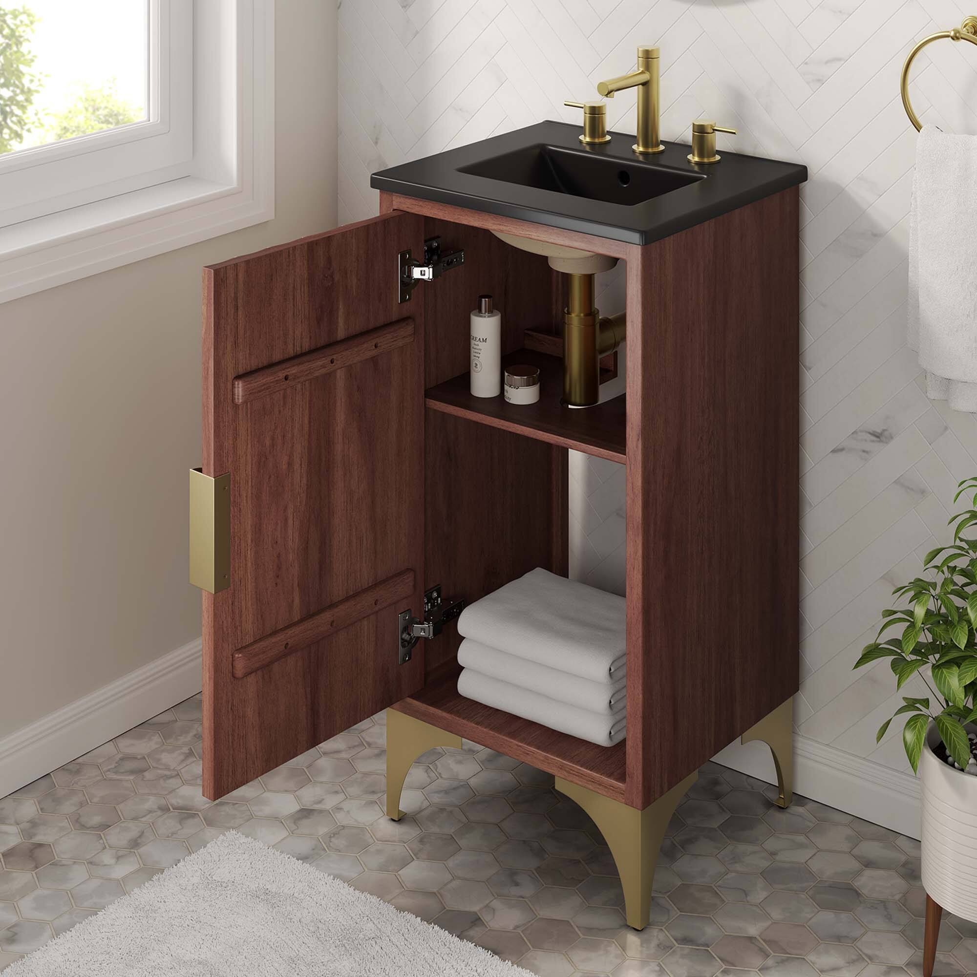 Alt View 1. Modway - Daylight Bathroom Vanity Basin Included by Modway - Black Walnut.