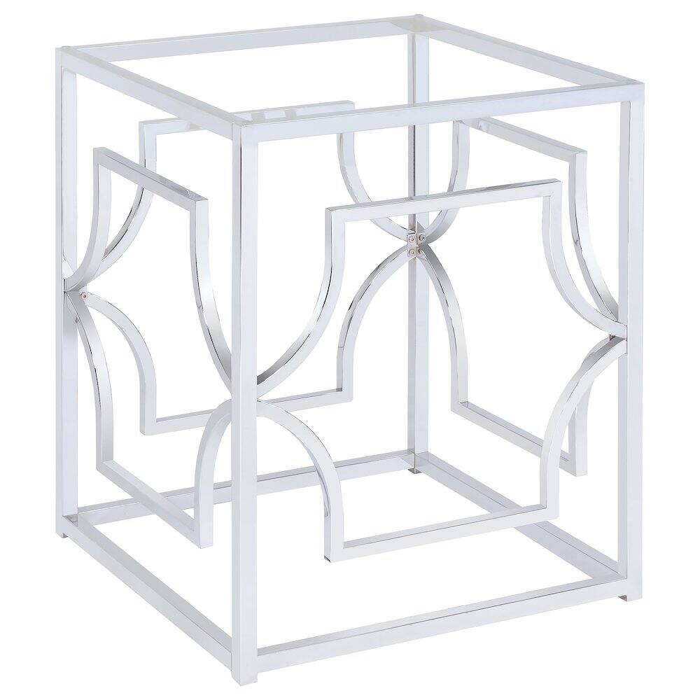 Front. Coaster Co. of America - Starlight Square Metal Dining Table Base Chrome - Silver.