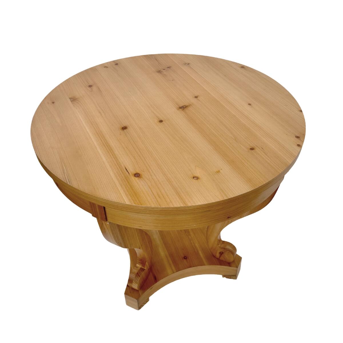 Alt View 1. Loheer - Loheer Farmhouse Round Dining Table, Natural Wood, Small Table for Two - Natural Wood.