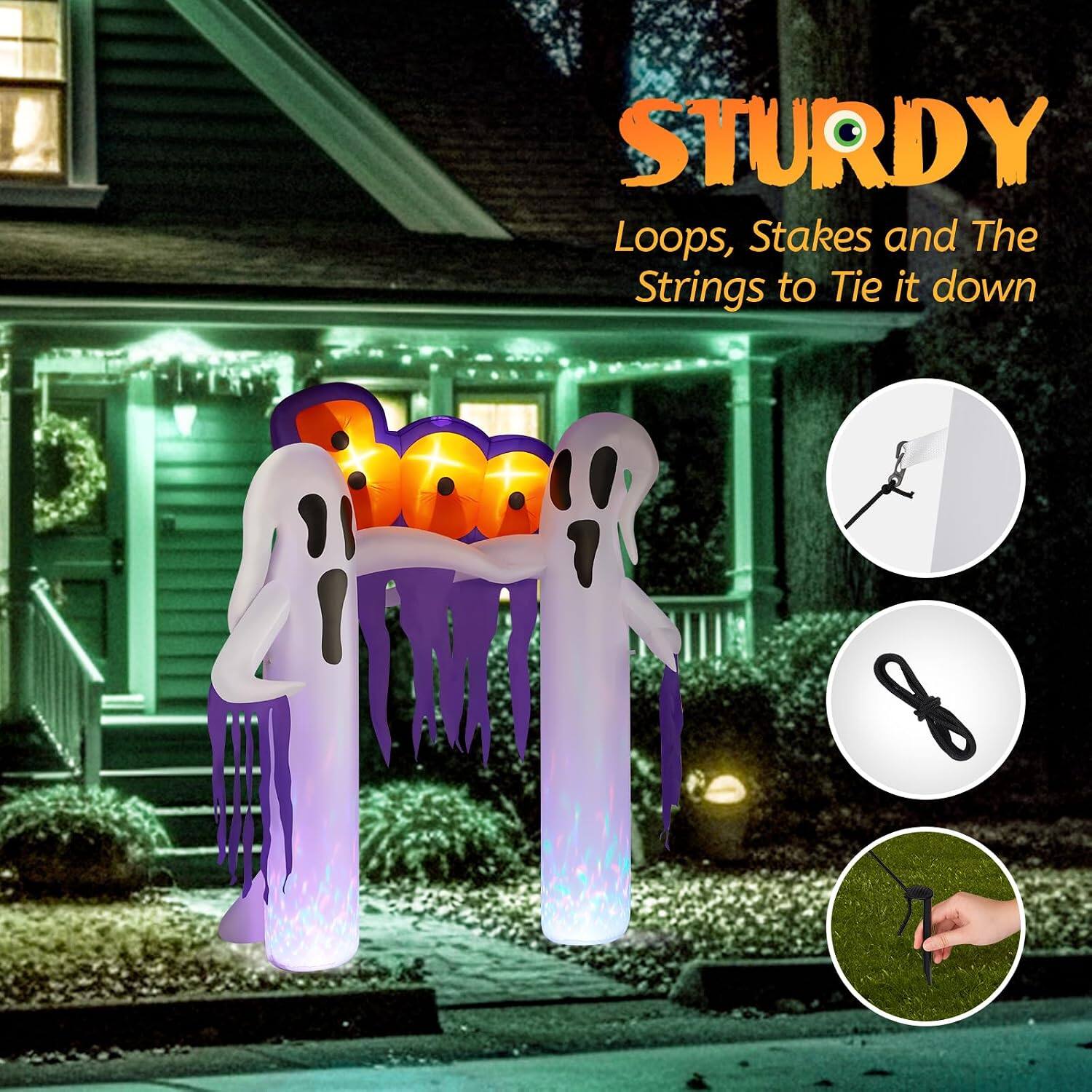 STURDY  
Loops, Stakes and The Strings to Tie it down