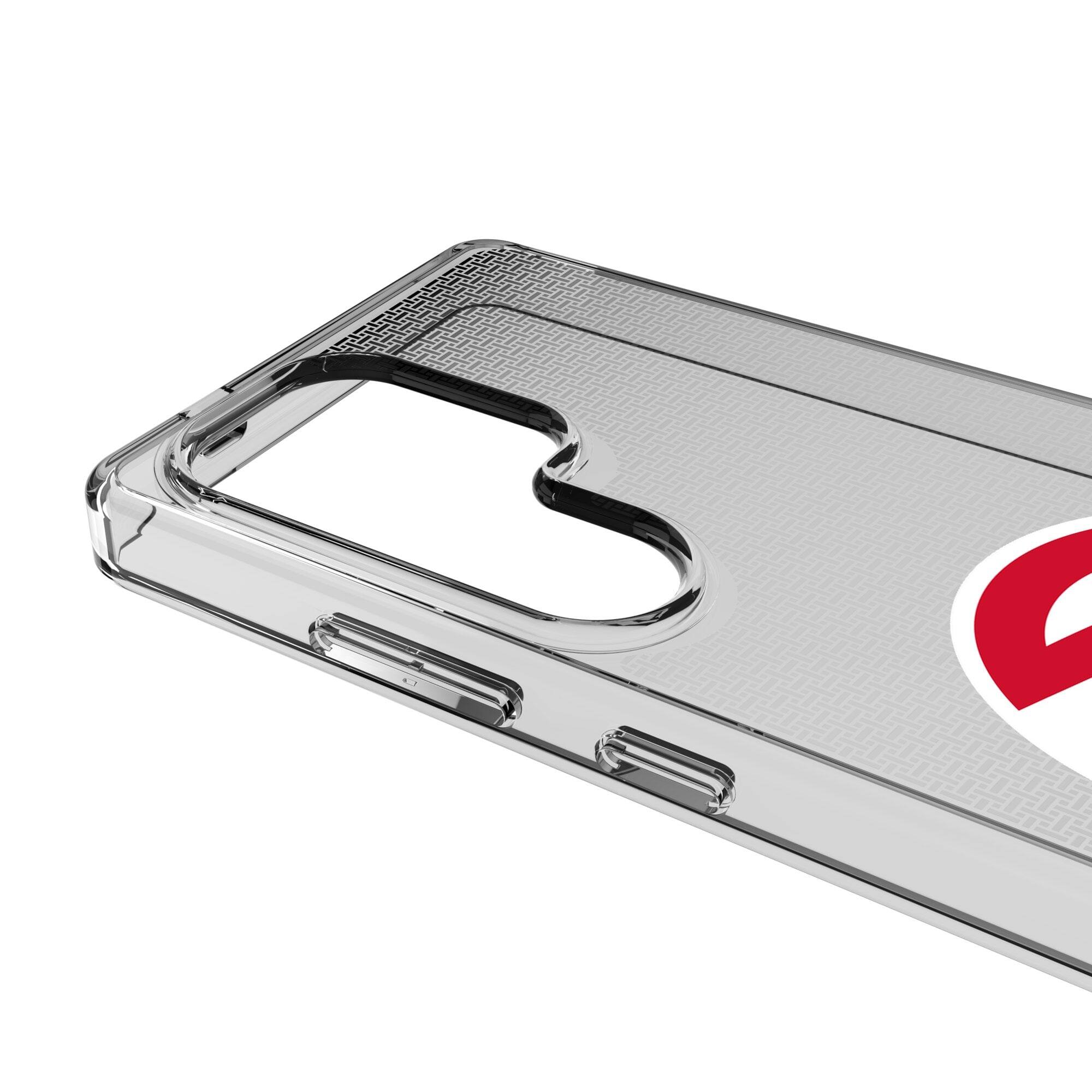 Alt View 2. Keyscaper - Atlanta Hawks Linen Logo Galaxy Clear Case - S23 - Multicolor.