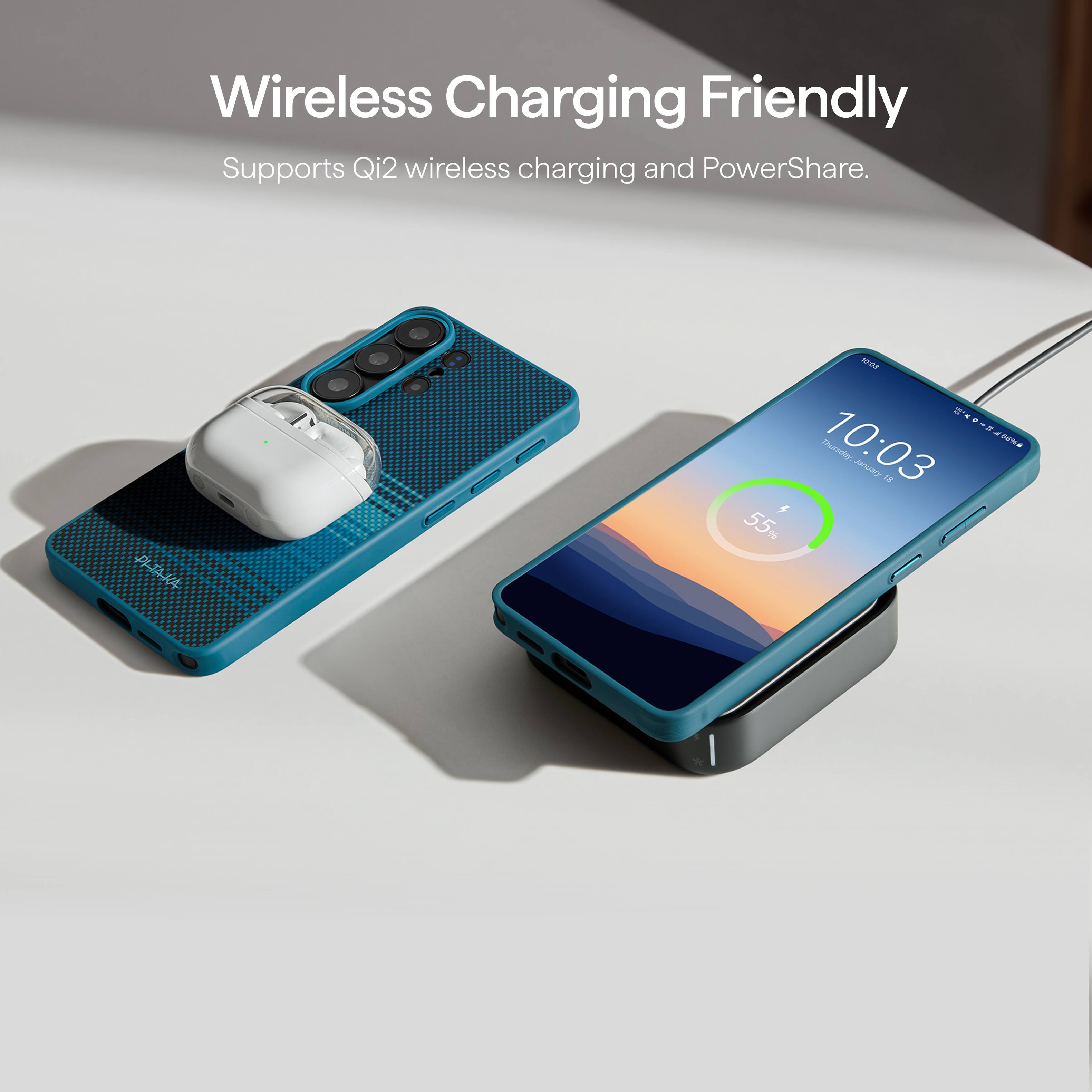 Wireless Charging Friendly  
Supports Qi2 wireless charging and PowerShare.