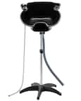 Front. VEVOR - Portable Shampoo Bowl, Deep Shampoo Sink with Adjustable Height & Angle, Includes Drain Hose, Shower Head - Black.