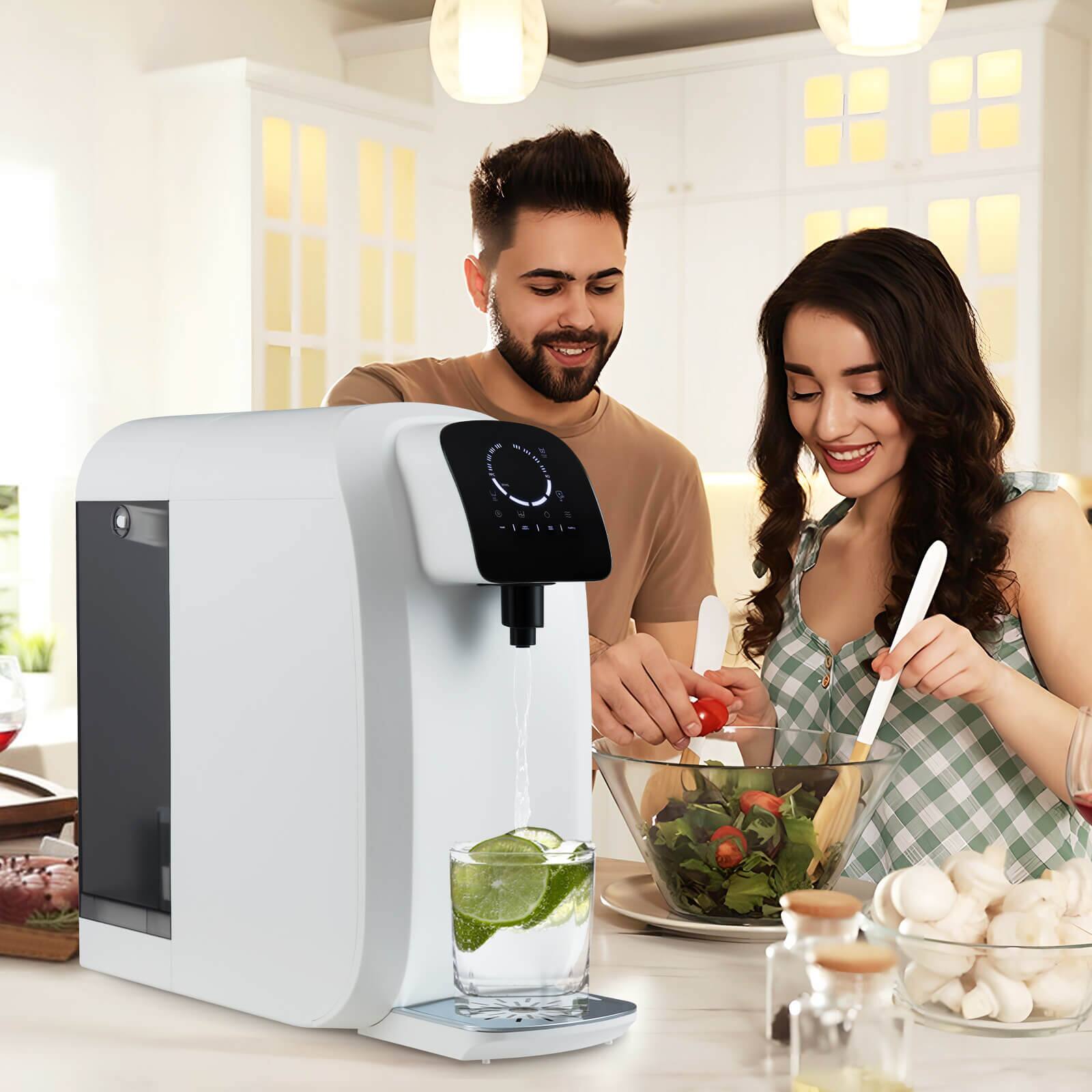 Alt View 3. Costway - Costway 5-Stage RO + PPC Water Filtration System with UV Light, 4:1 Pure to Drain Portable - White,Black.