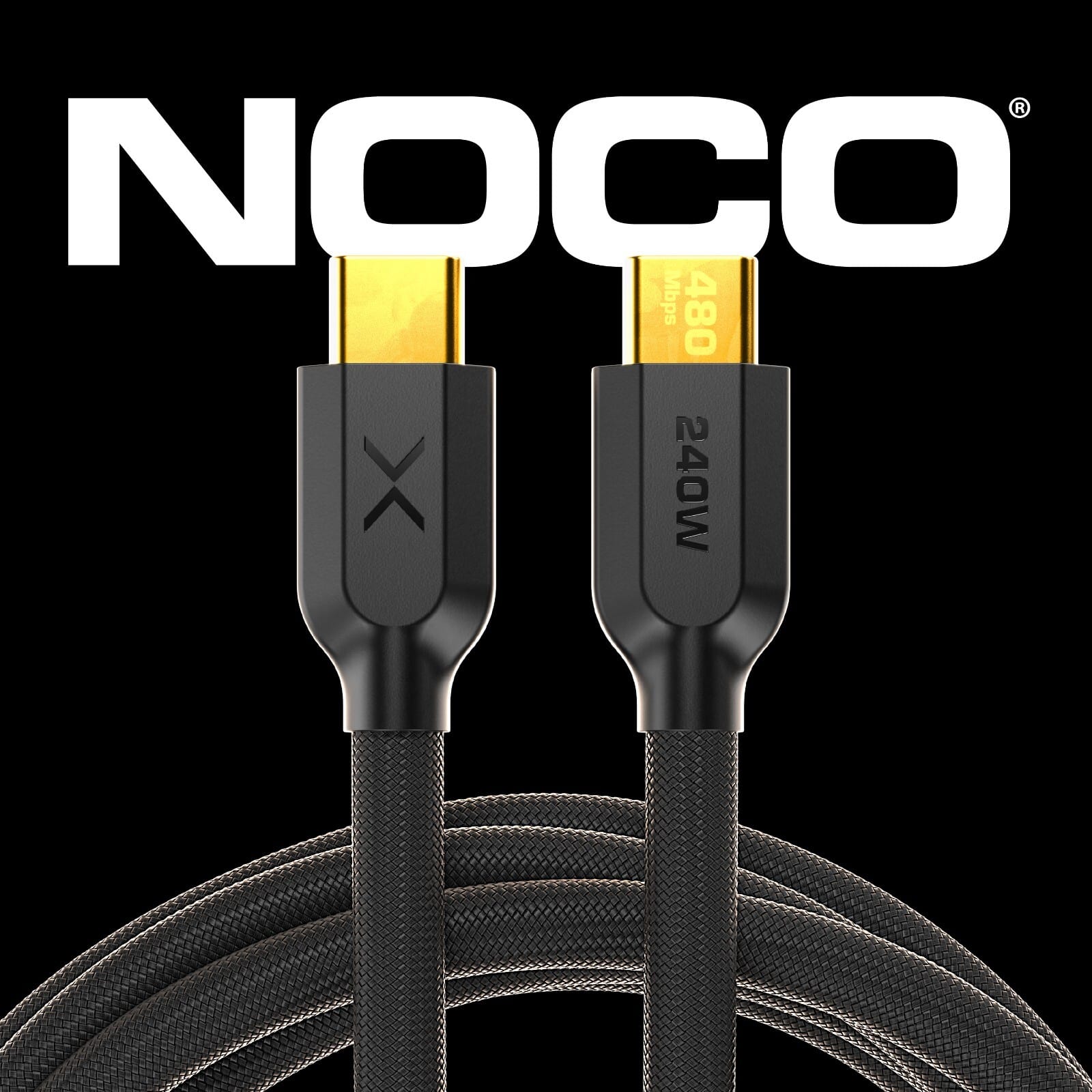 NOCO - XGrid XC1: 240W USB-C to USB-C Cable – 3ft Fast Charging, USB-IF Certified, 480Mbps, UltraFlex Durable Design - Black