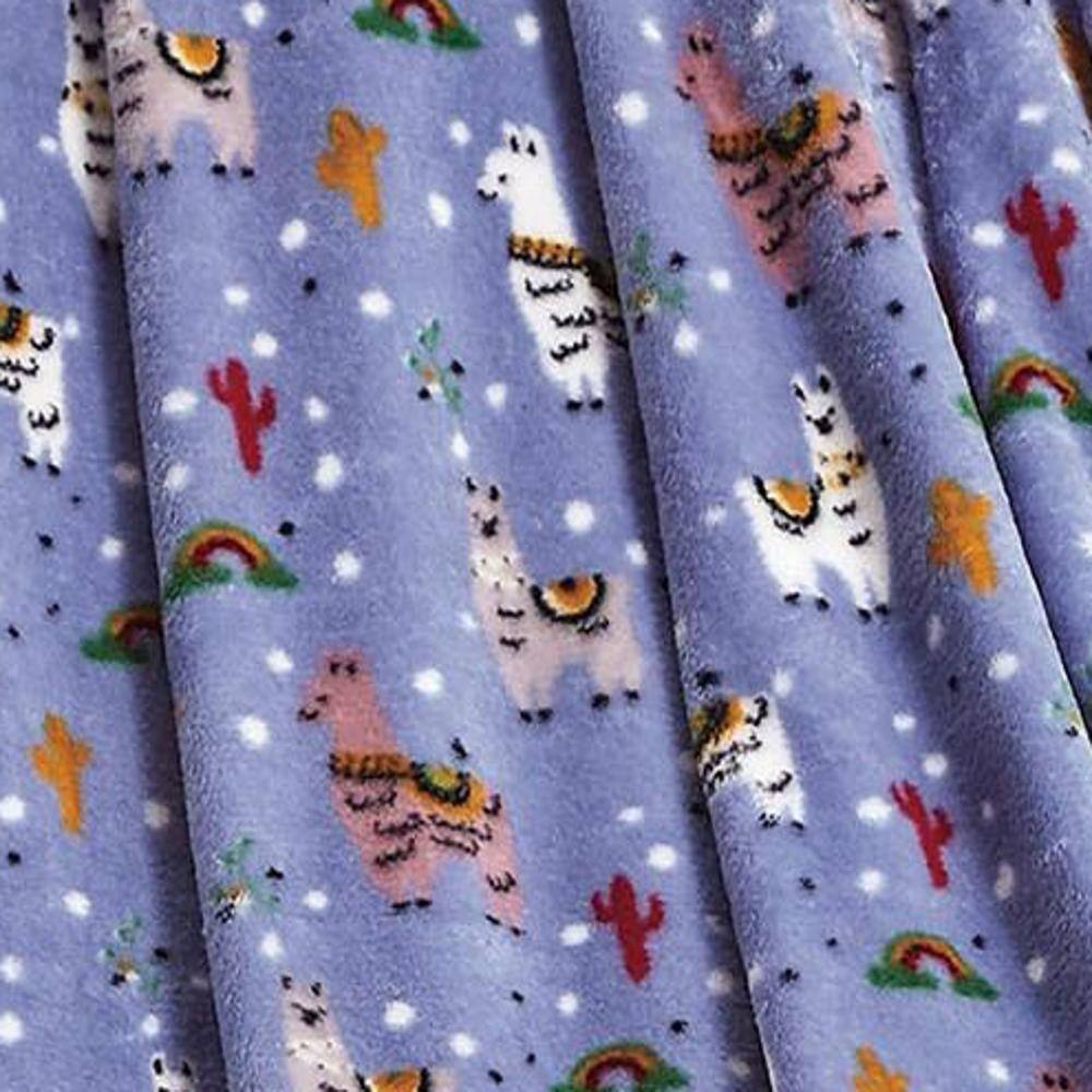 Alt View 2. Noble House - Plazatex Llama Micro plush Decorative All Season Light Blue Color 50" X 60" Throw Blanket - Light blue.