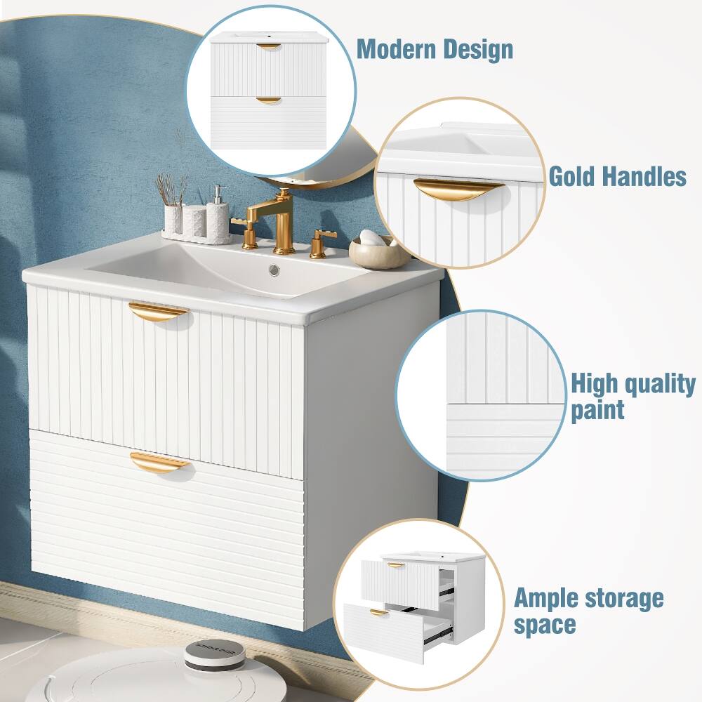 Modern Design  
Gold Handles  
High quality paint  
Ample storage space