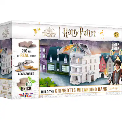 WIZARDING WORLD
Harry Potter
210 PCS OF REAL BRICKS
ACCESSORIES
ECO BRICK
BUILD THE GRINGOTTS WIZARDING BANK
BRICK TRICK
7+
Trefl