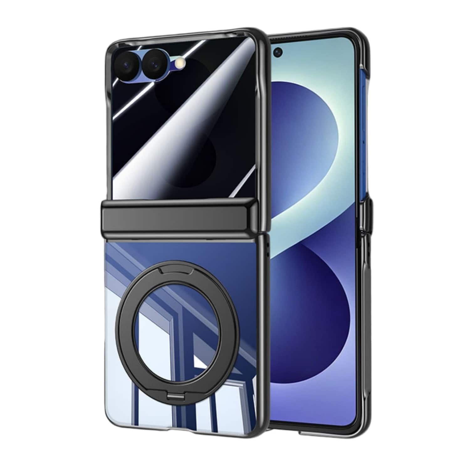 Dteck - Rugged Case for Samsung Galaxy Z Flip8 Shockproof Full Body Cover with Built-in Screen Protector Ring Kickstand - Black(privcy film) price history on PriceWatchPro