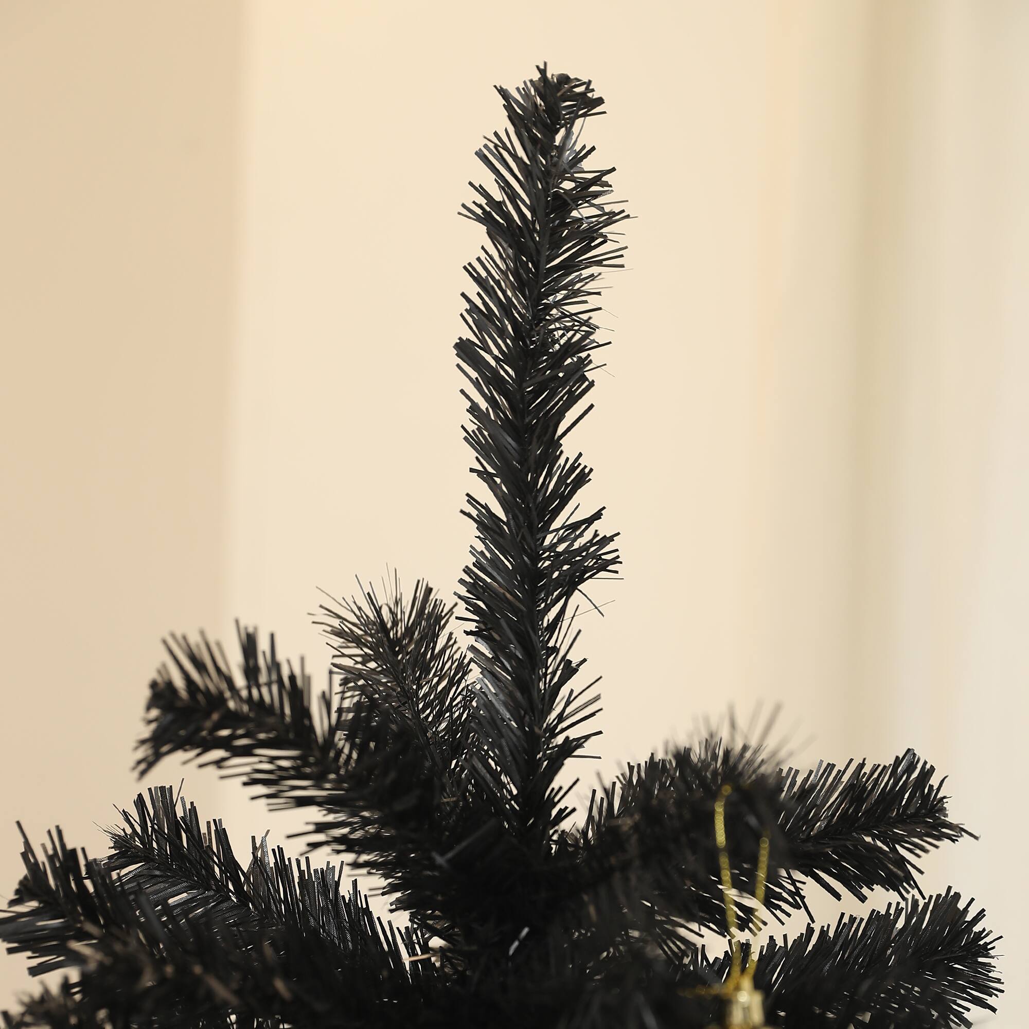Alt View 7. Homcom - Tall Artificial Christmas Tree, Unlit, 1000 Branch Tips, Auto Open, Steel Base - black.