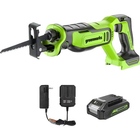 "Greenworks - 24V 1"" Brushless Reciprocating Saw Kit with 2 Ah Battery & Charger 1201002" price history on PriceWatchPro
