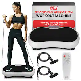 Hurtle - Vibration Plate Machine – Adjustable 1–99 Speeds, Quiet, Lightweight, with Remote - Black