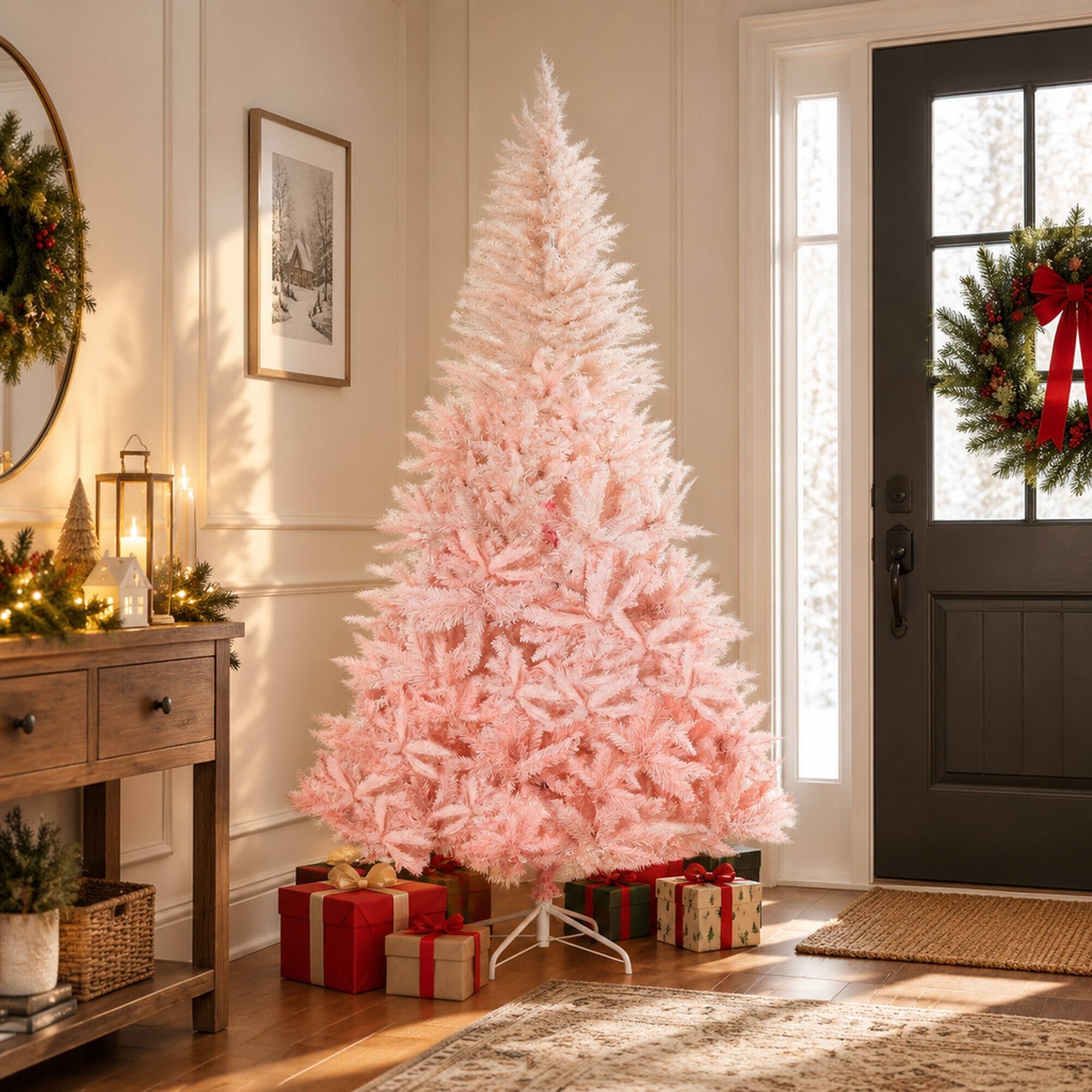 RYHNUYNE 6 Ft Unlit Spruce Artificial Christmas Tree With 800 Tips ...