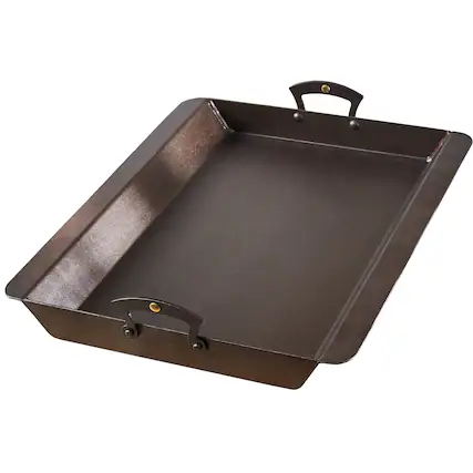 Front. Classic Cuisine - Iron Roasting Pan with Handles - Black.