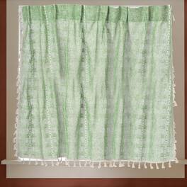 Unique Bargains - Curtain Valances, 37"x52" Semi Sheer w/Hook for Small Windows Living/Bed/Bath/Kitchen, Set of 1 Panel - Light Green