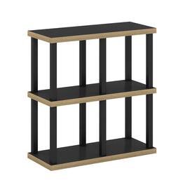 Furinno - Turn-N-Tube No Tools 4-Cube Decorative Display Shelf, Americano/Black - Americano/Black