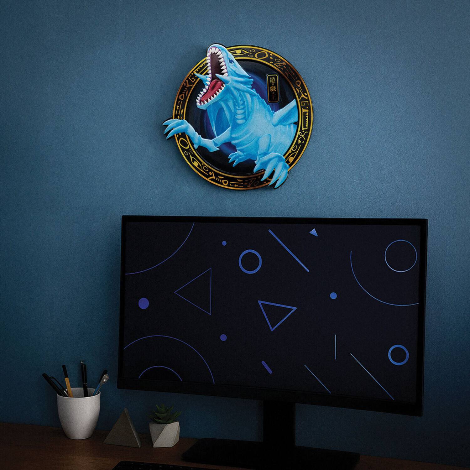 Alt View 2. PopMarket - Yu-Gi-Oh! - Resin Plaque - Blue-Eyes White Dragon   - COLLECTIBLES - Multicolor.