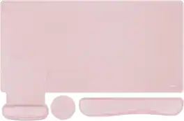 mosiso - Keyboard Wrist Rest Large Gaming Mouse Pad, 4 in 1 Memory Foam Desk Mat Ergonomic Rest Wrist for Home Office Game - Pink