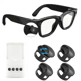 Topteng - 4-Pack LED Light Blocker for Ray-Ban Meta Smart Glasses – Clip-On, Adjustable, Fits Wayfarer/Skyler/Headliner Gen1/Gen2 - Black