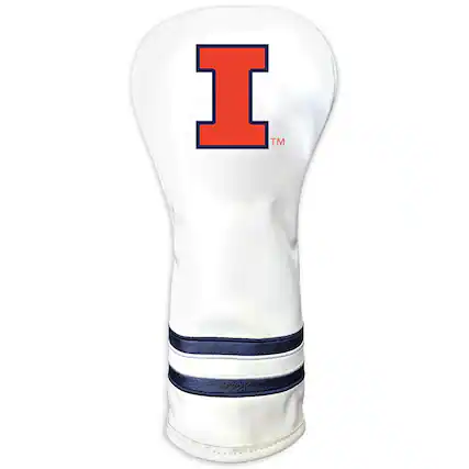 Front. Team Golf - White Illinois Fighting Illini Driver Headcover - White.