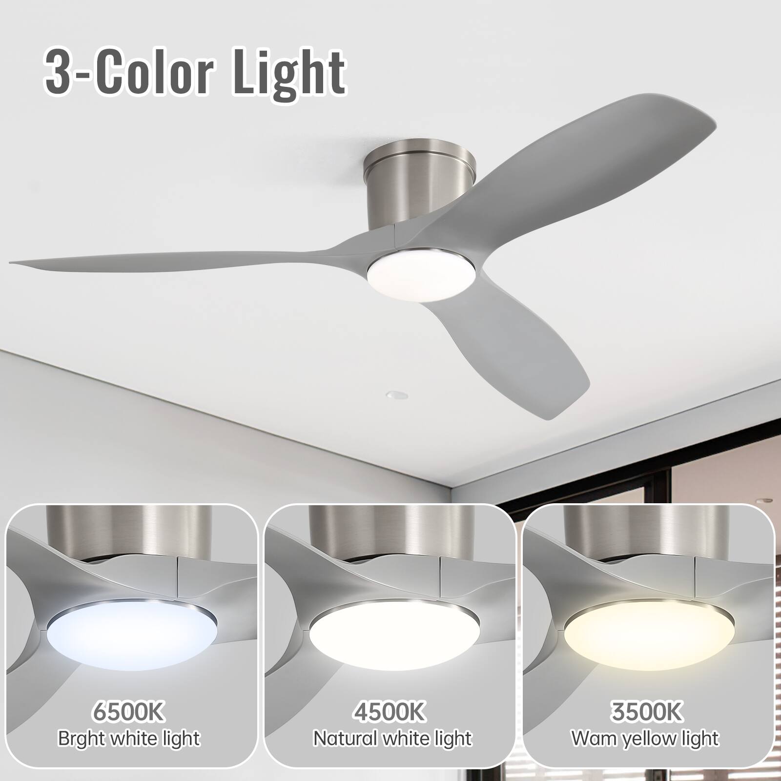 3-Color Light

6500K  
Bright white light

4500K  
Natural white light

3500K  
Warm yellow light