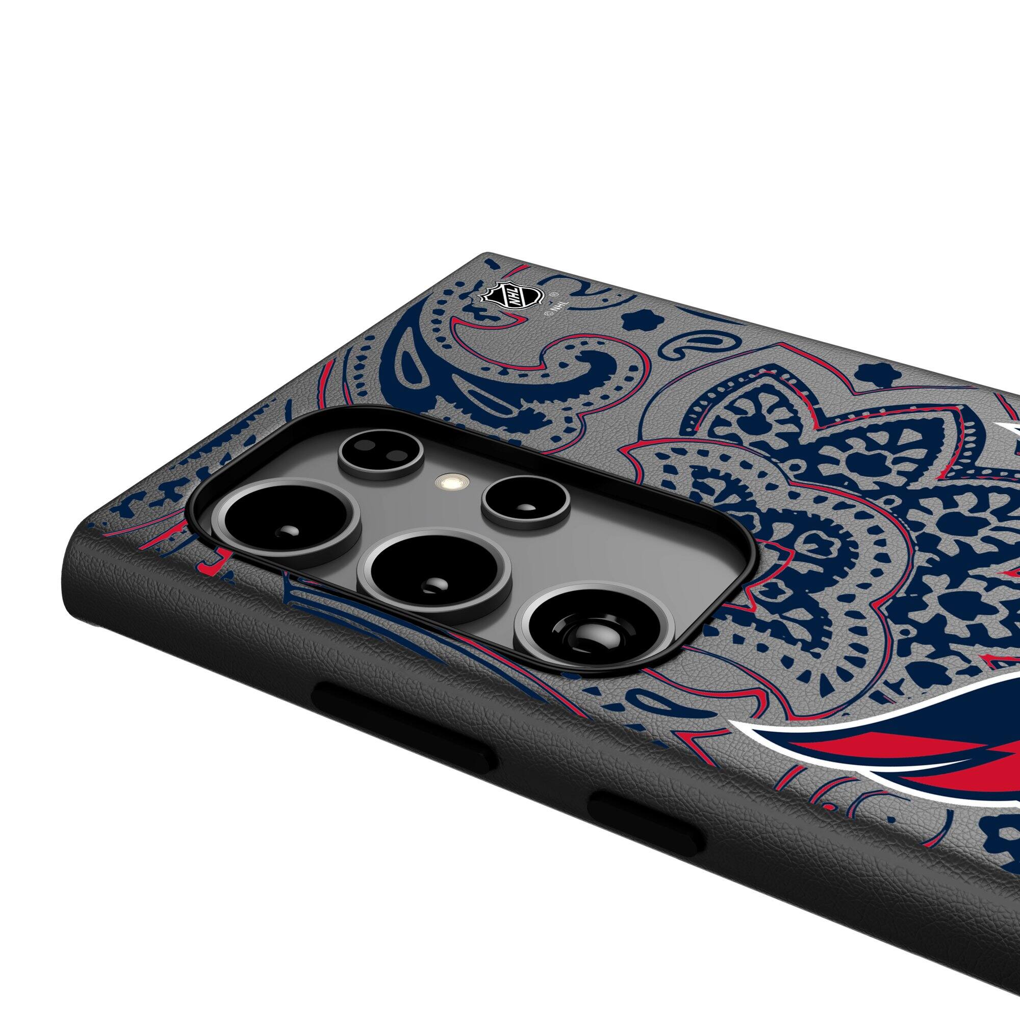 Alt View 3. Keyscaper - Washington Capitals Paisley Galaxy Magnetic Bump Case - S25 Ultra - Black.