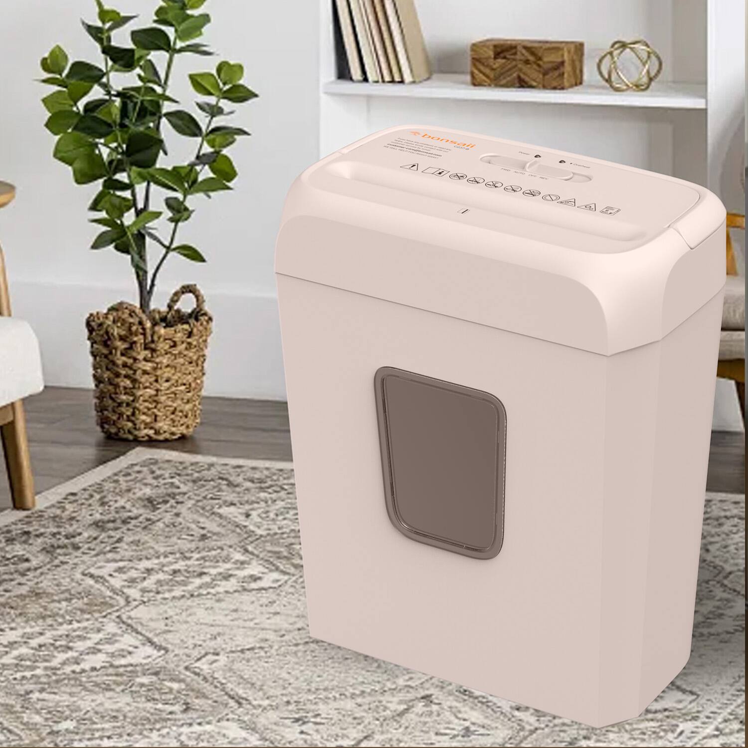 Alt View 6. Bonsaii - 6-Sheet Cross-Cut Pink Shredder - P-4 High Security, Compact Design for Home and Office - 3-Minute Continuous Shredding - Pink.