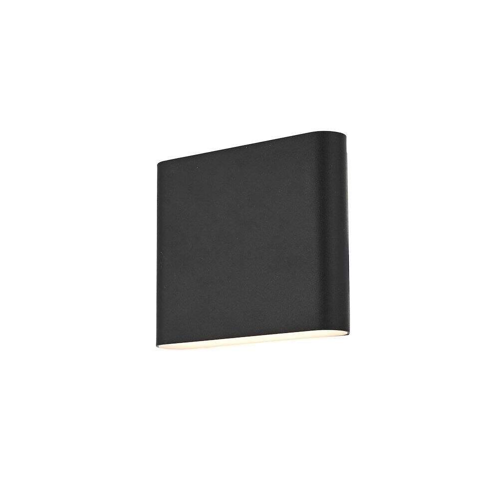 Left. Elegant Lighting - Clyde 9 inch Outdoor Wall Sconce in Black - Black.
