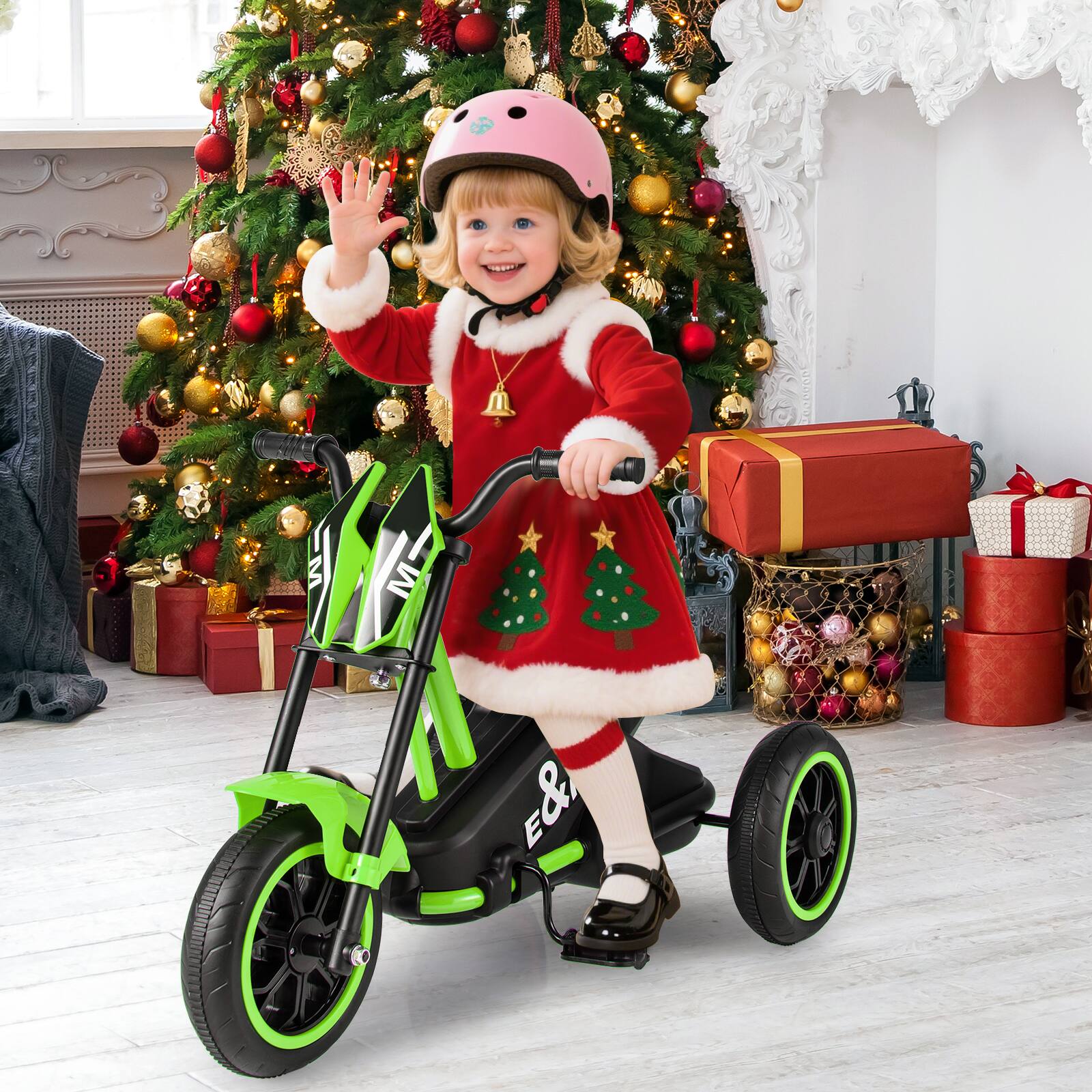 Alt View 3. Gymax - Gymax Kids Tricycle w/Foot Pedals Forward/Backward Steering Handlebars Aged 3+ Green - Green.