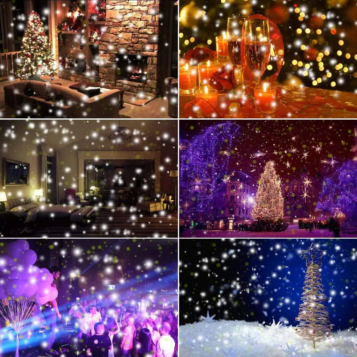 Alt View 3. The Best Inks - Christmas Snowfall Projector Lights  Waterproof Led Light Outdoor Indoor Snow Lighting With Dynamic Effect For Home - Default.