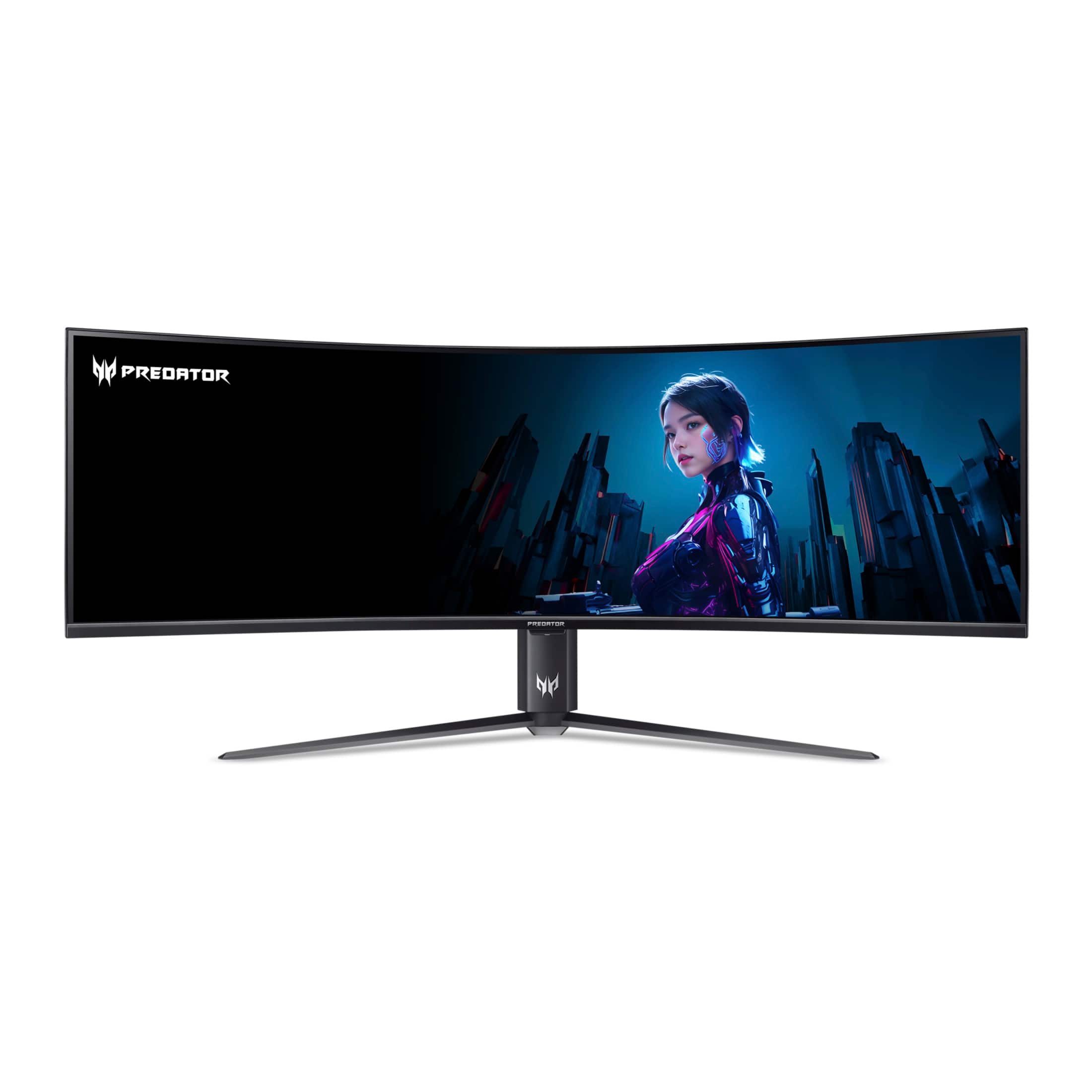Front. Acer - Predator 57" Min LED Curved 120Hz 1ms FreeSync Monitor with HDR 1000 (Display Port,HDMI) - Black.