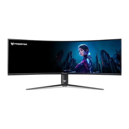 Front. Acer - Predator 57" Min LED Curved 120Hz 1ms FreeSync Monitor with HDR 1000 (Display Port,HDMI) - Black.