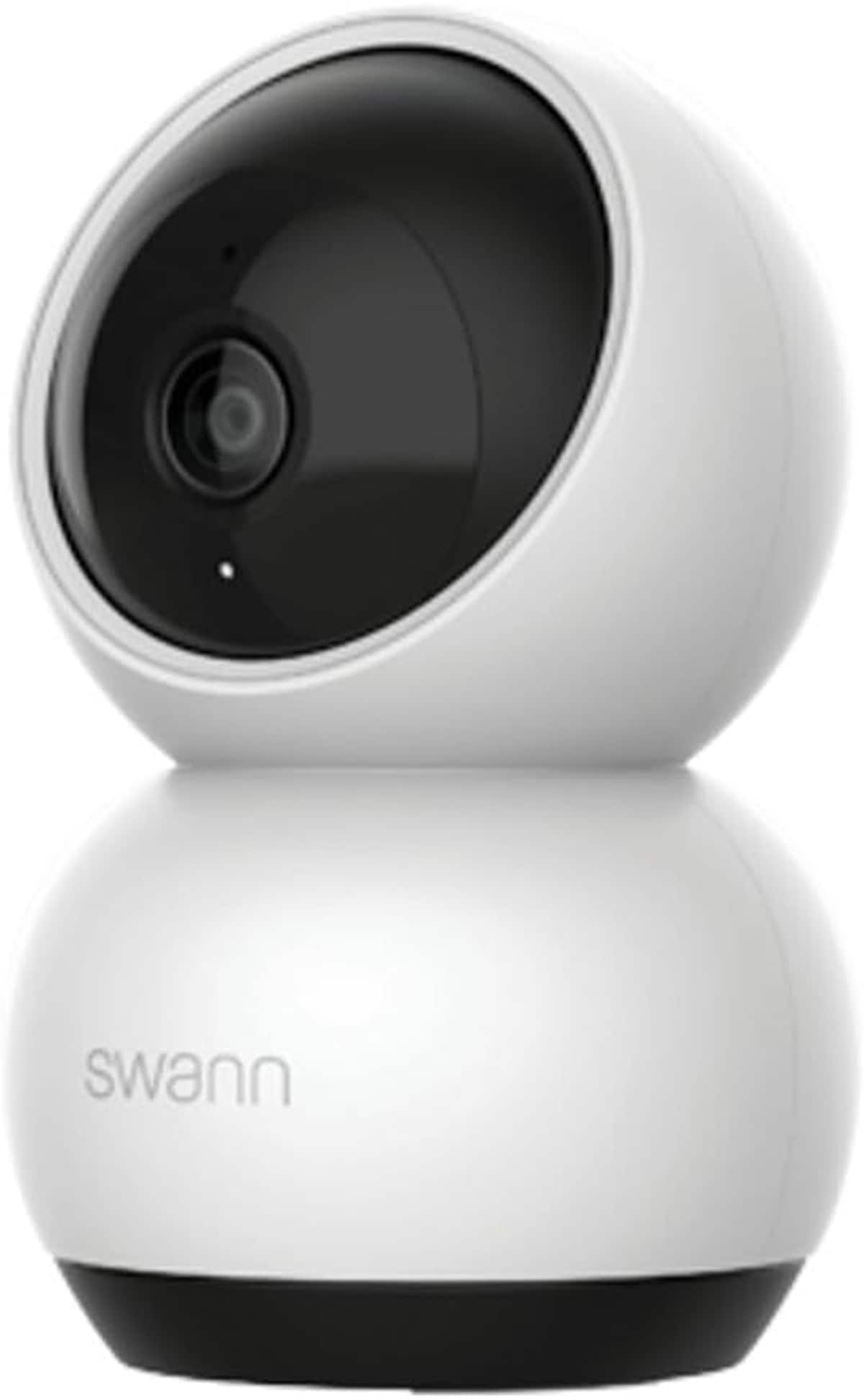 Swann - EVO 2K Pan-Tilt Indoor Wi-Fi Security Camera, Auto-Track, Motion Detect, Night Vision, 2-Way Talk, Local Storage - White