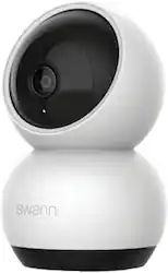 Swann - EVO 2K HD Pan-Tilt Indoor Wi-Fi Security Camera W/ Auto Tracking, Motion/Pet/Person Detection, Night Vision, 2-Way Talk - White - Front_Zoom