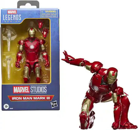 MARVEL LEGENDS SERIES
WARNING: CHOKING HAZARD - Small parts. Not for children under 3 years.
MARVEL STUDIOS
IRON MAN MARK III
4+
4J055
Hasbro