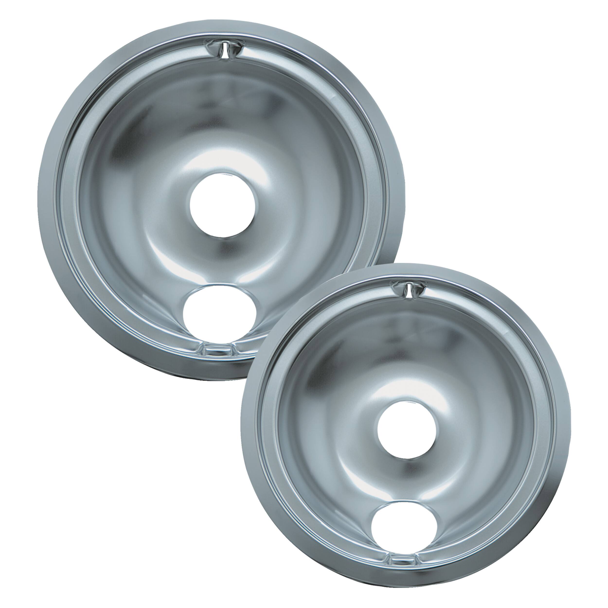 Alt View 1. Range Kleen - Range Kleen 16672X Style B 2pk Economy Chrome Plated Drip Bowls, Large and Small.