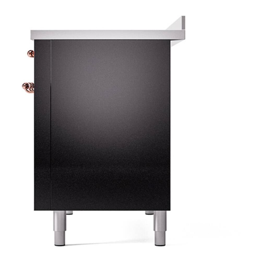 Alt View 4. ILVE - ILVE Nostalgie II 48 inch Induction Range with 6 Induction Elements (Glossy Black) - Glossy Black.