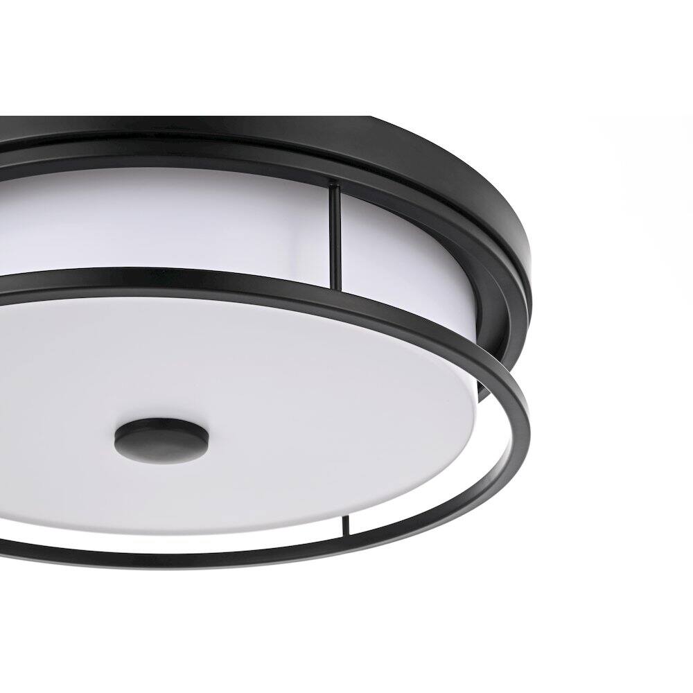 Alt View 1. Living District - Kolson 16 Inch Led Flush Mount Ceiling Light In Black - Black.